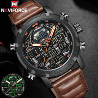 Relógio Masculino NAVIFORCE 9160  esportivo Militar Pulseira Couro.