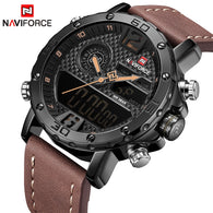 Relógio Masculino NAVIFORCE 9134 Esportivo Militar Pulseira Couro